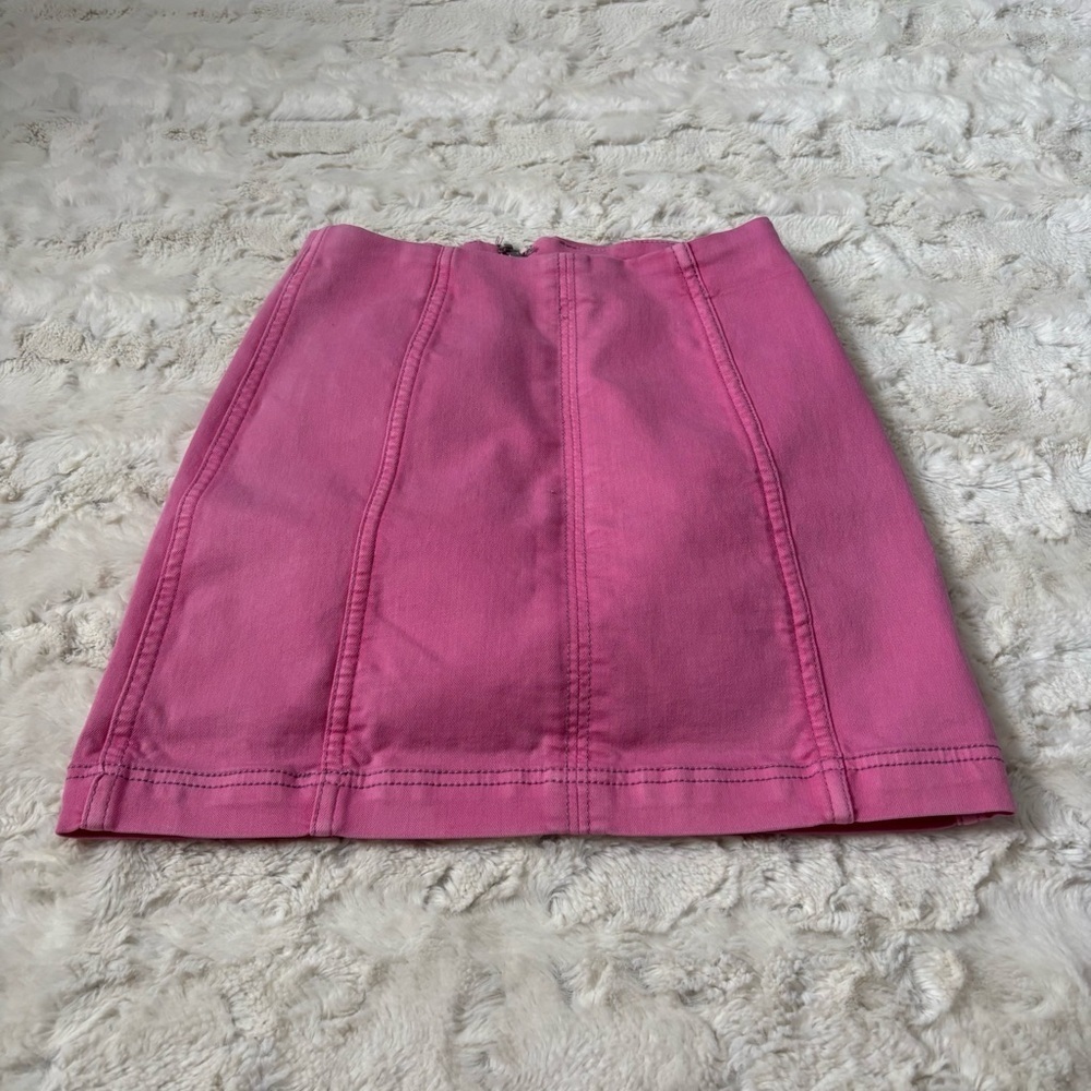 Free People Women's Size 0 Pink Modern Femme Denim Mini Skirt